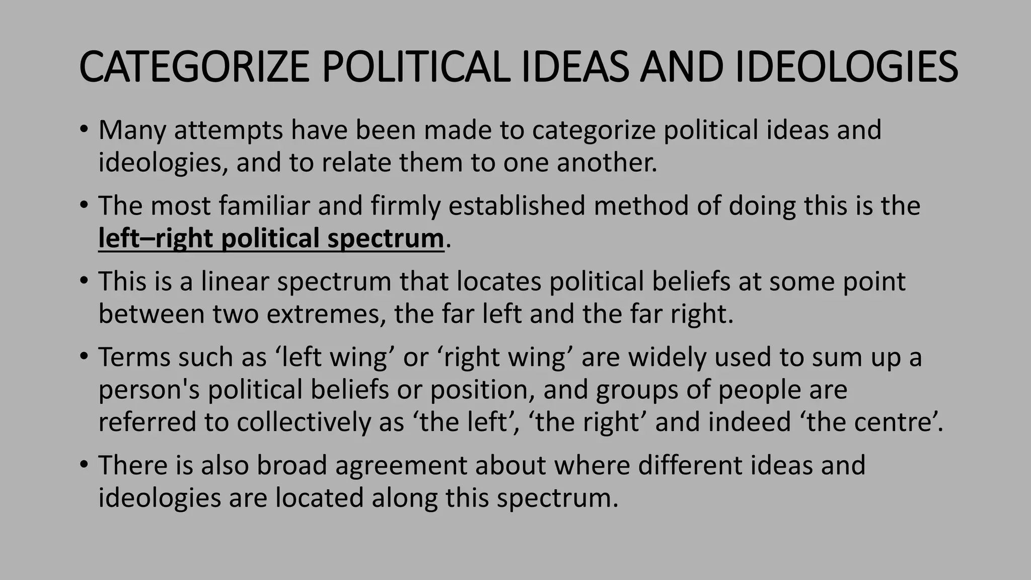 Political Ideologies Left Centre Right Pptx