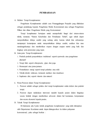 Terapi Komplementer Pada Anak Tbc