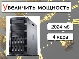 Увеличить мощность
2024 мб
4 ядра
 