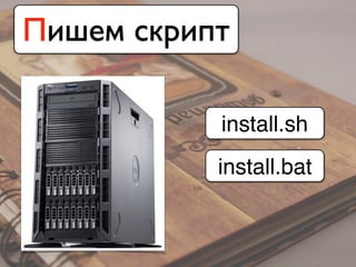 install.bat
install.sh
Пишем скрипт
 