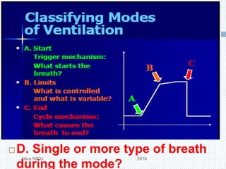  D. Single or more type of breath
during the mode?
Hera NICU 2016
 