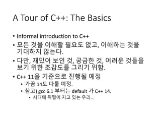 A tour of C++ : the basics | PPTX