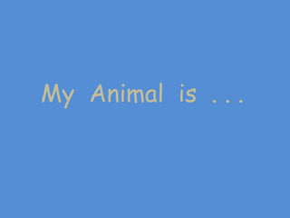 My Animal is . . .
 