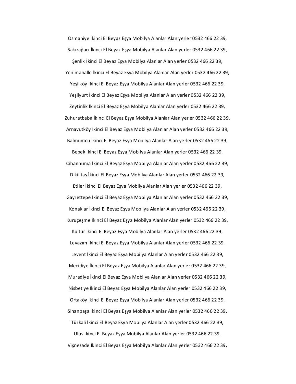 Sinanpaşa İkinci El Beyaz Eşya Mobilya Alanlar Alan yerler