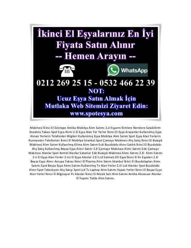 İkinci El Mobilya İstanbul.Spot Çamaşır Makinesi Alış Satış