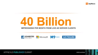 #ANEventsWeek
40 BillionIMPRESSIONS PER MONTH FROM LIVE AD SERVER CLIENTS