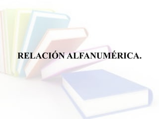 RELACIÓN ALFANUMÉRICA.
 