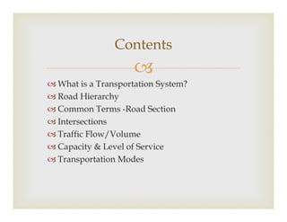 Basics of transportation planning