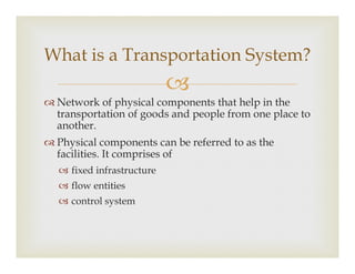 Basics of transportation planning