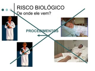 RISCO BIOLÓGICO
De onde ele vem?
PROCEDIMENTOS
 