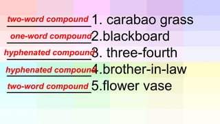 2.identify and use compound words in sentences | PPTX