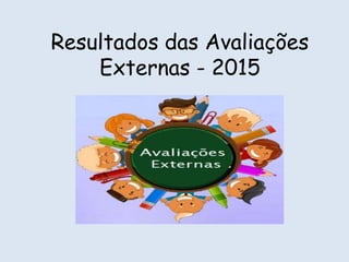 Resultados das Avaliações
Externas - 2015
 