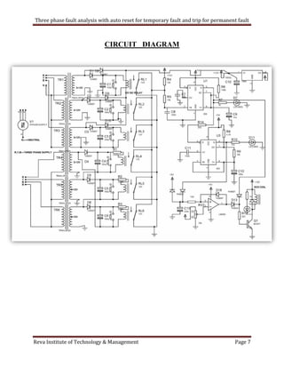 three phase fault analysis with auto reset for temporary fault and trip ...