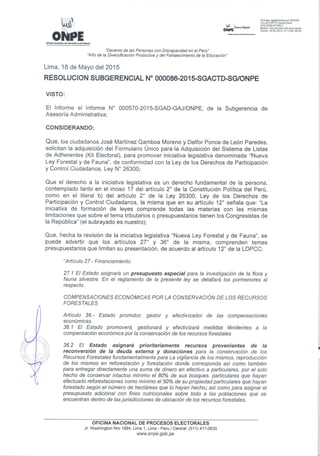 2.4a  respuestas de la onpe a la propuesta de nueva ley forestal y de fauna silvestre para peru 2014
