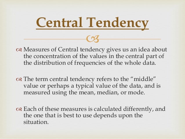 Frequency Distribution Central Tendency Measures Of Dispersion