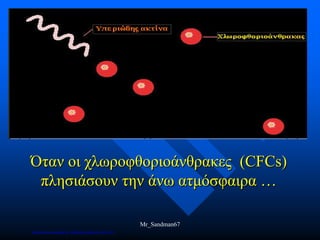 Όταν οι χλωροφθοριοάνθρακες (CFCs)
πλησιάσουν την άνω ατμόσφαιρα …
Mr_Sandman67
Επιμέλεια επανάληψης: Χρήστος Χαρμπής σελ.163
 
