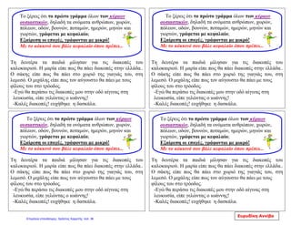 Τη δευτέρα τα παιδιά μίλησαν για τις διακοπές του
καλοκαιριού. Η μαρία είπε πως θα πάει διακοπές στην ελλάδα..
Ο σάκης είπε πως θα πάει στο χωριό της γιαγιάς του, στη
λεμεσό. Ο μιχάλης είπε πως τον αύγουστο θα πάει με τους
φίλους του στο τρόοδος.
-Εγώ θα περάσω τις διακοπές μου στην οδό αίγινας στη
λευκωσία, είπε γελώντας ο ιωάννης!
-Καλές διακοπές! ευχήθηκε η δασκάλα.
Τη δευτέρα τα παιδιά μίλησαν για τις διακοπές του
καλοκαιριού. Η μαρία είπε πως θα πάει διακοπές στην ελλάδα..
Ο σάκης είπε πως θα πάει στο χωριό της γιαγιάς του, στη
λεμεσό. Ο μιχάλης είπε πως τον αύγουστο θα πάει με τους
φίλους του στο τρόοδος.
-Εγώ θα περάσω τις διακοπές μου στην οδό αίγινας στη
λευκωσία, είπε γελώντας ο ιωάννης!
-Καλές διακοπές! ευχήθηκε η δασκάλα.
Τη δευτέρα τα παιδιά μίλησαν για τις διακοπές του
καλοκαιριού. Η μαρία είπε πως θα πάει διακοπές στην ελλάδα..
Ο σάκης είπε πως θα πάει στο χωριό της γιαγιάς του, στη
λεμεσό. Ο μιχάλης είπε πως τον αύγουστο θα πάει με τους
φίλους του στο τρόοδος.
-Εγώ θα περάσω τις διακοπές μου στην οδό αίγινας στη
λευκωσία, είπε γελώντας ο ιωάννης!
-Καλές διακοπές! ευχήθηκε η δασκάλα.
Τη δευτέρα τα παιδιά μίλησαν για τις διακοπές του
καλοκαιριού. Η μαρία είπε πως θα πάει διακοπές στην ελλάδα..
Ο σάκης είπε πως θα πάει στο χωριό της γιαγιάς του, στη
λεμεσό. Ο μιχάλης είπε πως τον αύγουστο θα πάει με τους
φίλους του στο τρόοδος.
-Εγώ θα περάσω τις διακοπές μου στην οδό αίγινας στη
λευκωσία, είπε γελώντας ο ιωάννης!
-Καλές διακοπές! ευχήθηκε η δασκάλα.
Το ξέρεις ότι το πρώτο γράμμα όλων των κύριων
ουσιαστικών, δηλαδή τα ονόματα ανθρώπων, χωρών,
πόλεων, οδών, βουνών, ποταμών, ημερών, μηνών και
γιορτών, γράφεται με κεφαλαίο;
Εξαίρεση οι εποχές, γράφονται με μικρό!
Με το κόκκινό σου βάλε κεφαλαίο όπου πρέπει...
Το ξέρεις ότι το πρώτο γράμμα όλων των κύριων
ουσιαστικών, δηλαδή τα ονόματα ανθρώπων, χωρών,
πόλεων, οδών, βουνών, ποταμών, ημερών, μηνών και
γιορτών, γράφεται με κεφαλαίο;
Εξαίρεση οι εποχές, γράφονται με μικρό!
Με το κόκκινό σου βάλε κεφαλαίο όπου πρέπει...
Το ξέρεις ότι το πρώτο γράμμα όλων των κύριων
ουσιαστικών, δηλαδή τα ονόματα ανθρώπων, χωρών,
πόλεων, οδών, βουνών, ποταμών, ημερών, μηνών και
γιορτών, γράφεται με κεφαλαίο;
Εξαίρεση οι εποχές, γράφονται με μικρό!
Με το κόκκινό σου βάλε κεφαλαίο όπου πρέπει...
Το ξέρεις ότι το πρώτο γράμμα όλων των κύριων
ουσιαστικών, δηλαδή τα ονόματα ανθρώπων, χωρών,
πόλεων, οδών, βουνών, ποταμών, ημερών, μηνών και
γιορτών, γράφεται με κεφαλαίο;
Εξαίρεση οι εποχές, γράφονται με μικρό!
Με το κόκκινό σου βάλε κεφαλαίο όπου πρέπει...
Ευρυδίκη Αννίβα
Επιμέλεια επανάληψης: Χρήστος Χαρμπής σελ. 36
 