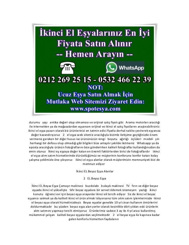 Eski mobilya satmak istiyorum istanbul