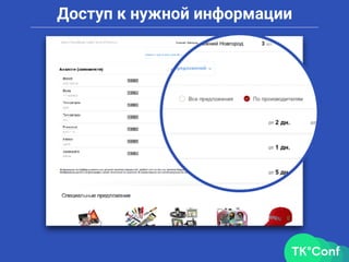 Доступ к нужной информации
 