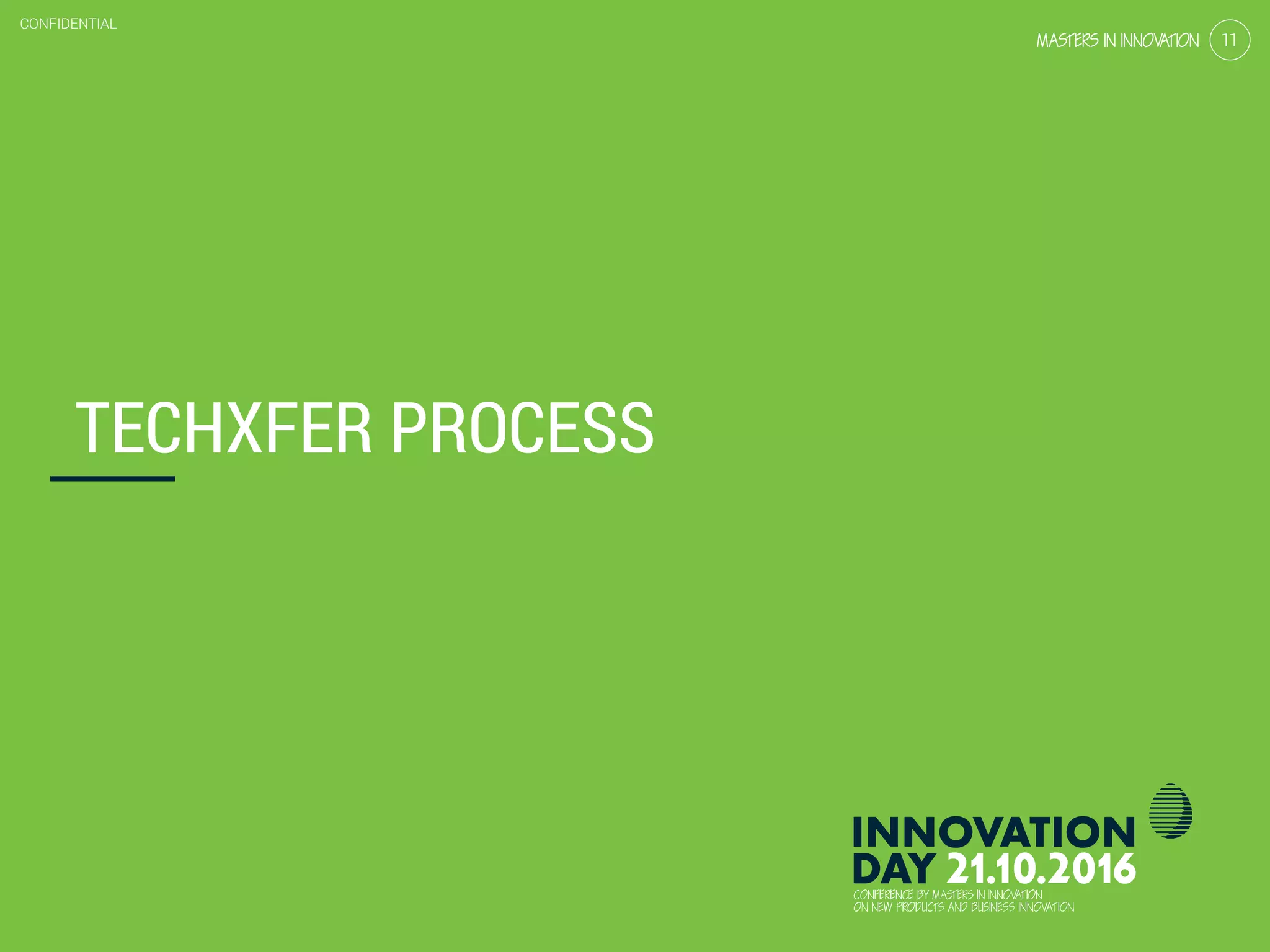 2.2 Technology transfer for a flying start
CONFIDENTIAL
11
CONFIDENTIAL
11
TECHXFER PROCESS
 