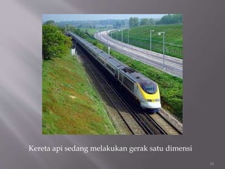 10
Kereta api sedang melakukan gerak satu dimensi
 