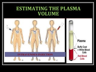 ESTIMATING THE PLASMA
VOLUME
INTRAVENOUS INJECTION
 