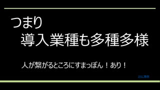 つまり
導入業種も多種多様
人が繋がるところにすまっぽん！あり！
さらに事例
 