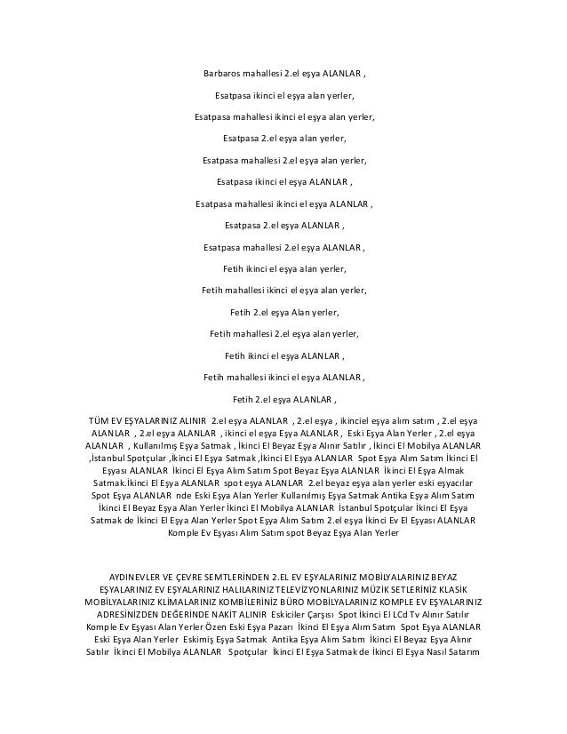 Mobilya Almak Satmak 2.El Eşya Pazarı