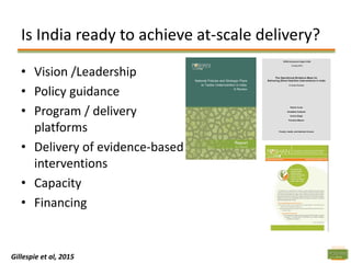 Evidence base for nutrition action in India: Where are the gaps? | PDF