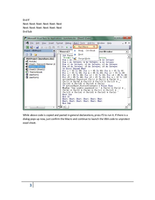 unprotect excel file with password