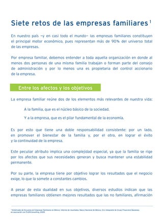 Conoce los 7 retos de las empresas familiares | PDF