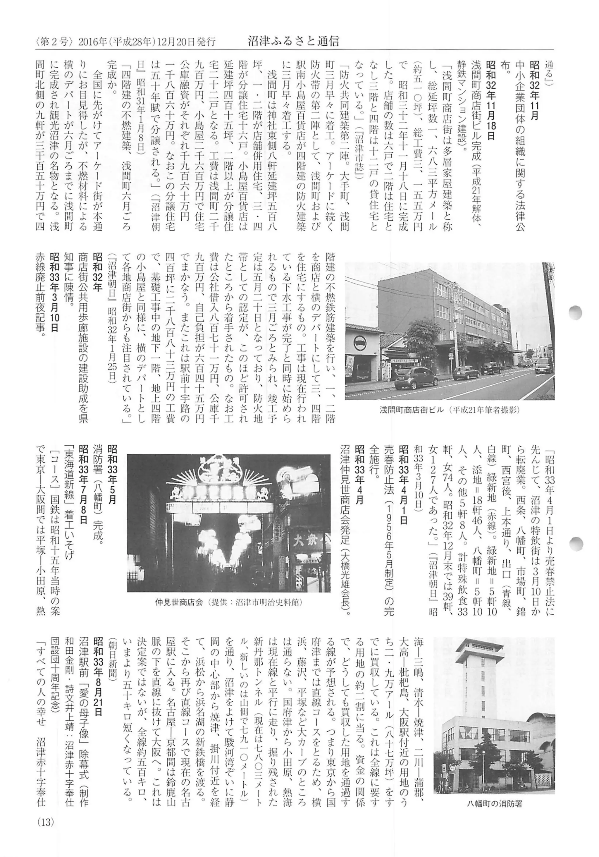 沼津ふるさと通信2号「沼津商業界戦後昭和史前編」