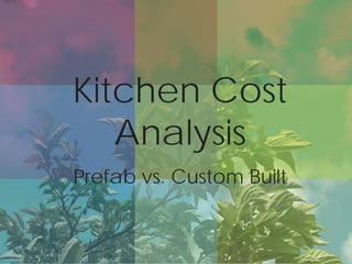 Kitchen Cost
   Analysis
Prefab vs. Custom Built
 