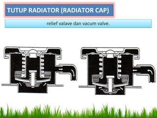 TUTUP RADIATOR (RADIATOR CAP)
relief valave dan vacum valve.
 
