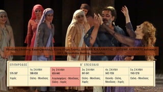 Μενέλαος (Αντώνης Καφετζόπουλος), Ελένη (Πέμη Ζούνη), ΔΗΠΕΘΕ ΚΑΛΑΜΑΤΑΣ – ΔΗΠΕΘΕ ΑΓΡΙΝΙΟΥ, καλοκαίρι
2013, σκηνοθεσία Βασίλης Νικολαΐδης
 