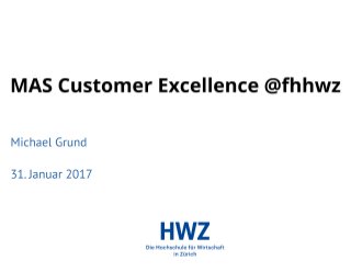 2. Customer Experience als Thema in der Weiterbildung – das Angebot der HWZ