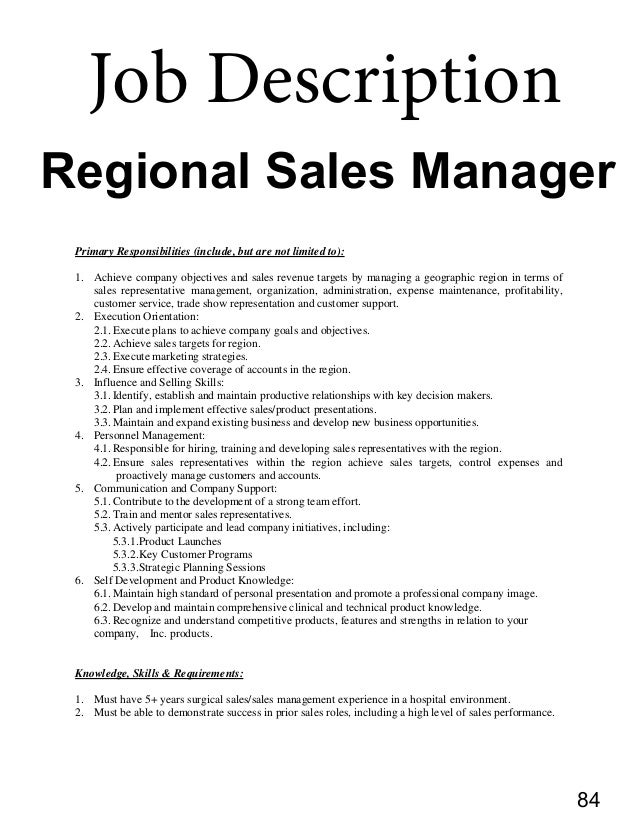 Area sales manager job description - Ninja 