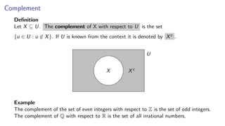 2.1 Union, intersection and complement | PDF