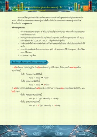 เอกสารประกอบการจัดกิจกรรมการเรียนรู้แบบวัฏจักรการสืบเสาะหาความรู้ 7 ขั้น
เรื่อง การเปลี่ยนแปลงพลังงานและการเกิดปฏิกิริยาเคมี
6. รูปแทนปฏิกิริยาระหว่างธาตุ 2 ชนิด
+ →
ก. H2 + Cl2 → 2HCl ข. N2 + O2 → 2NO
ค. 2H2 + O2 → 2H2O ง. 2Na + Cl2 → 2NaCl
7. ผสมสารละลายเลด (II) ไนเตรต (Pb(NO3)2) กับสารละลายโพแทสเซียมไอโอไดด์(KI)
ได้ตะกอนสีเหลืองของเลด (II) ไอโอไดด์(PbI2)และสารละลายโพแทสเซียมไนเตรต(KNO3)
ข้อใดเขียนสมการของปฏิกิริยานี้ได้ถูกต้อง
ก. Pb(NO3)2(aq) + KI(aq) → PbI2(s) + KNO3(aq)
ข. Pb(NO3)2(aq) + KI(aq) → PbI2(aq) + KNO3(aq)
ค. Pb(NO3)2(aq) + 2KI(aq) → PbI2(l) + 2KNO3(aq)
ง. Pb(NO3)2(aq) + 2KI(aq) → PbI2(s) + 2KNO3(aq)
8. เมื่อสารตั้งต้น 2 ตัว ทาปฏิกิริยากัน ดังนี้
สารผลิตภัณฑ์คือข้อใด
ก.
ข.
ค.
ง.
9. 2H2O(l) ----> 2H2(g) + O2(g) ปฏิกิริยานี้ เป็นปฏิกิริยาประเภทใด
ก. การรวมตัว ข. การแยกสลาย
ค. การแทนที่ ง. การสะเทิน
10. HCl(aq) + NaOH(aq)  NaCl(aq)+H2O(l) ปฏิกิริยานี้ เป็นปฏิกิริยาประเภทใด
ก. การรวมตัว ข. การแยกสลาย
ค. การแทนที่ ง. การสะเทิน
**********************************************************************
A B + C D
A B + C D
A B + A C
A D + C D
A D + B C
2
 