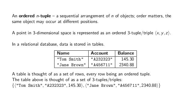 2.8 Ordered tuples