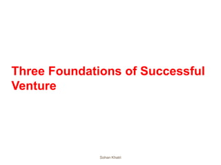 Three Foundations of Successful
Venture
Sohan Khatri
 