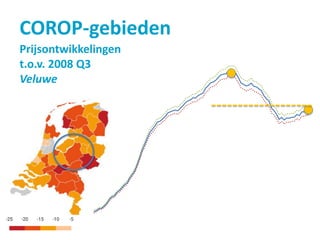 COROP-gebieden
Prijsontwikkelingen
t.o.v. 2008 Q3
Veluwe
 