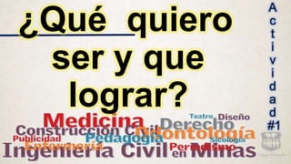 A
c
t
i
v
i
d
a
d
#1
¿Qué quiero
ser y que
lograr?
 