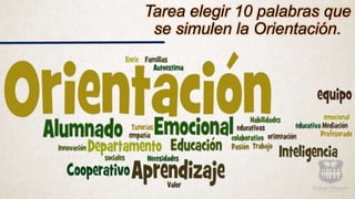 Tarea elegir 10 palabras que
se simulen la Orientación.
 