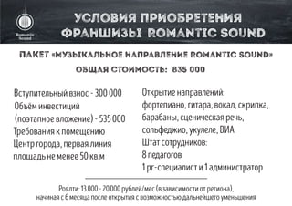 Франшиза Romantic Sound: отзывы о приобретении и опыте работы с компанией