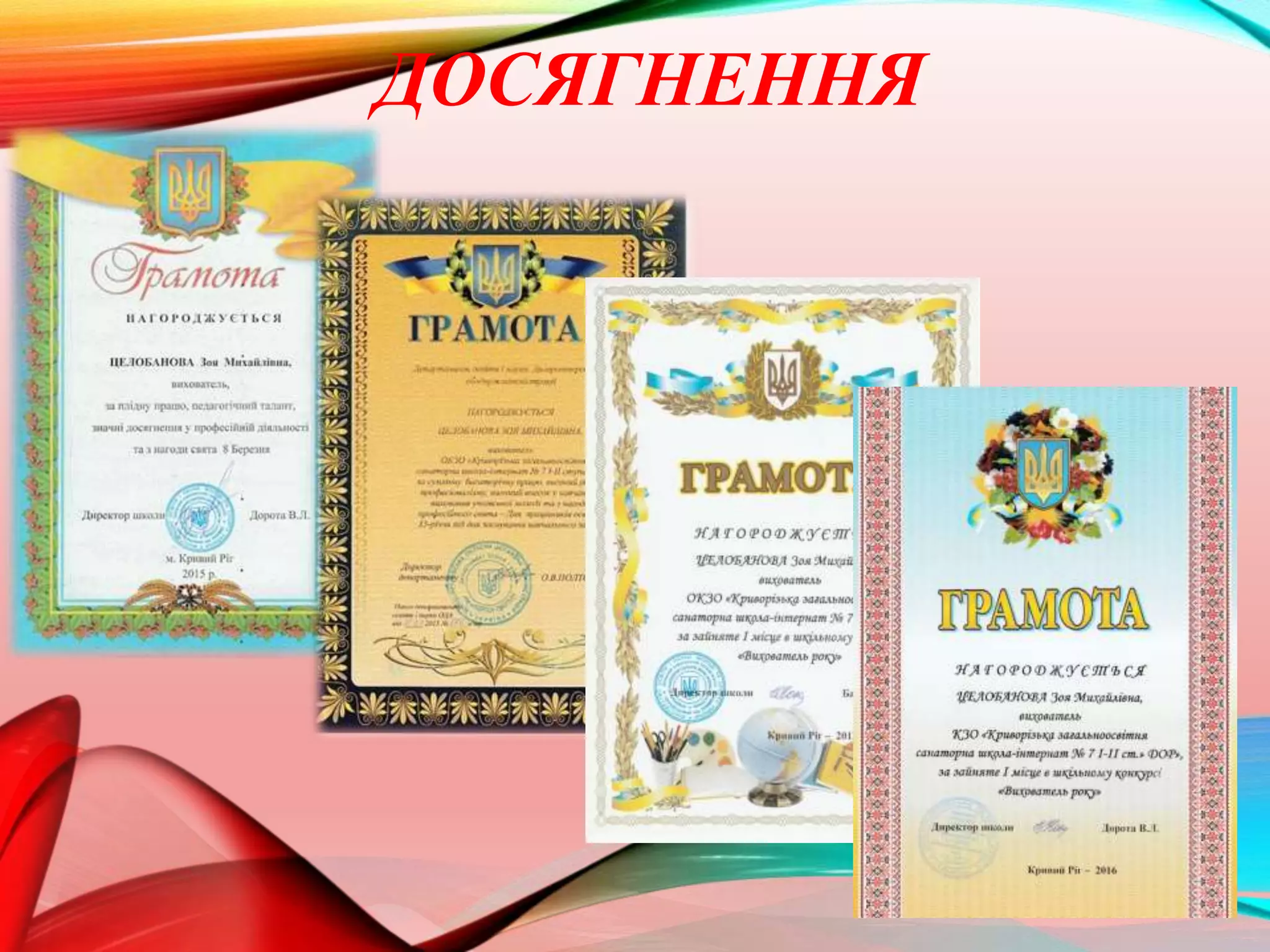 ДОСЯГНЕННЯ
 