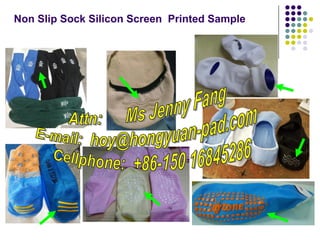 Non Slip Sock Silicon Screen Printed Sample
 