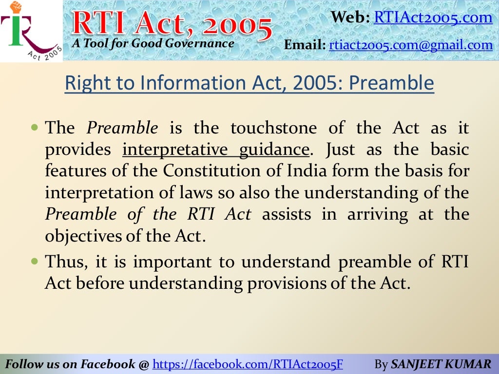 Right to Information Act, 2005 Preamble
