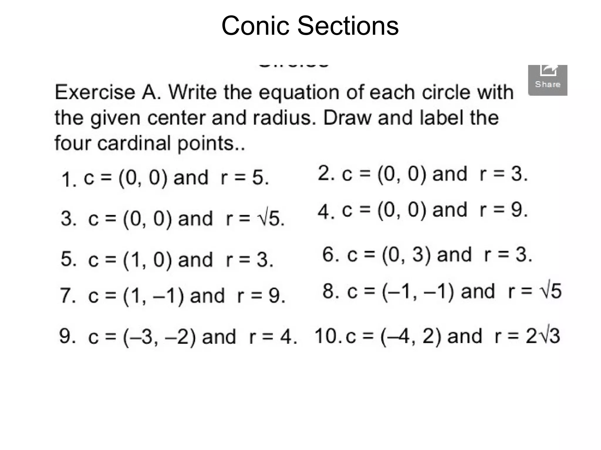 Conic Sections
 