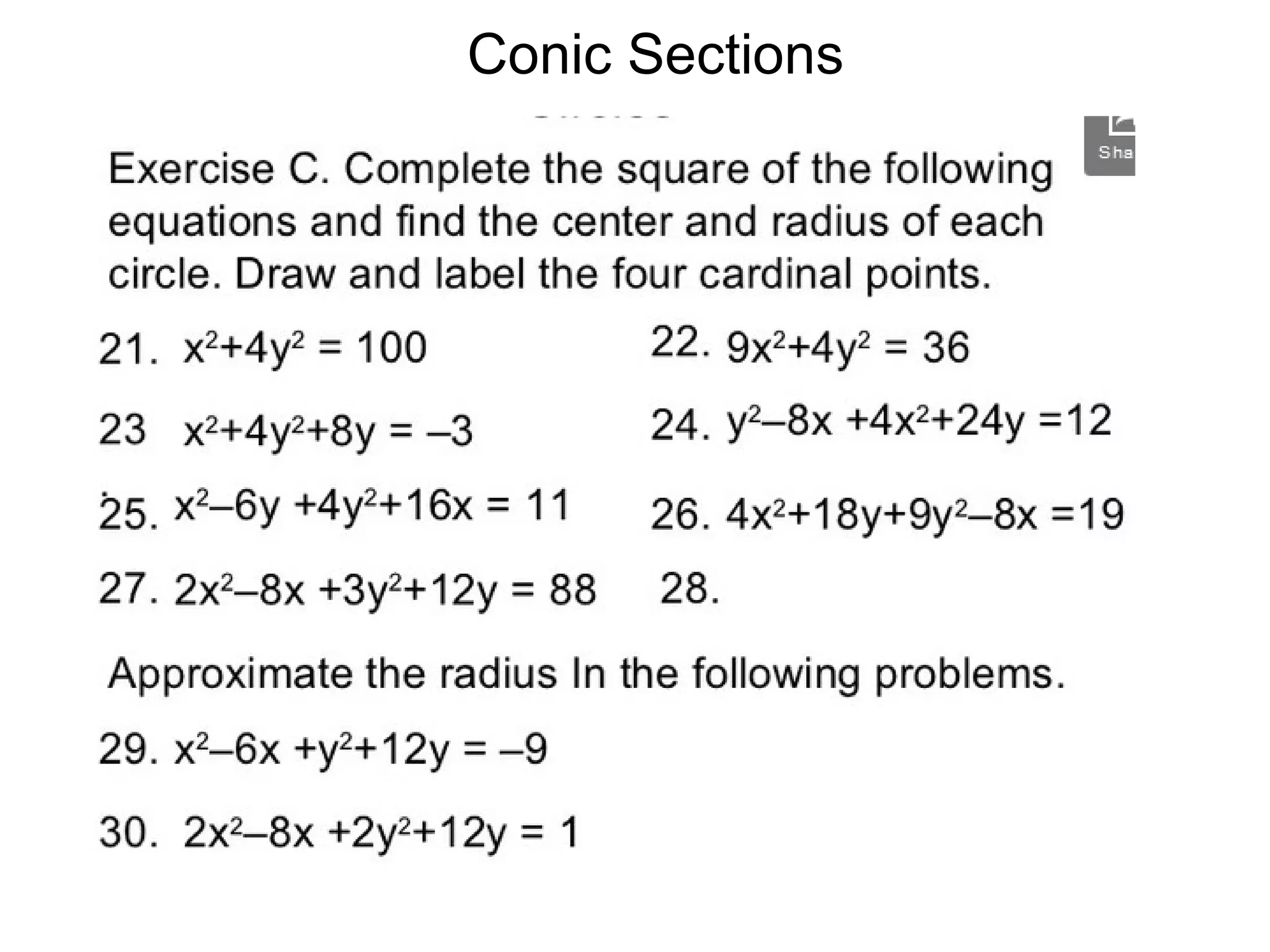 Conic Sections
 